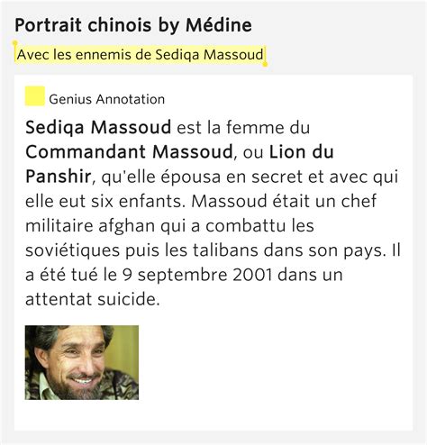 Voila, j'ai fait une recherche et j'ai vu qu'il n'y avait aucun topik sur le commandant massoud. Avec les ennemis de Sediqa Massoud - Portrait chinois by ...