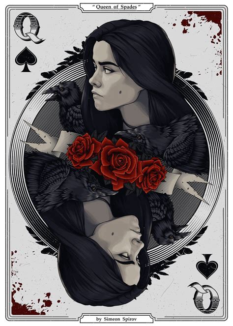 Queen of spades tshirt blackjack cards poker 21 q tee shirt. Queen of Spades, Simeon Spirov on ArtStation at https ...
