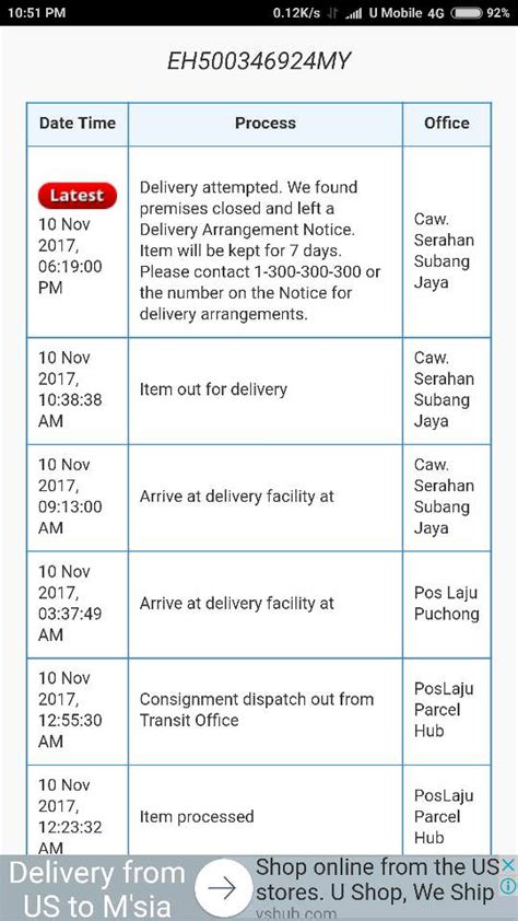 What will happen if i miss my item delivery? Poslaju Bangi Contact Number
