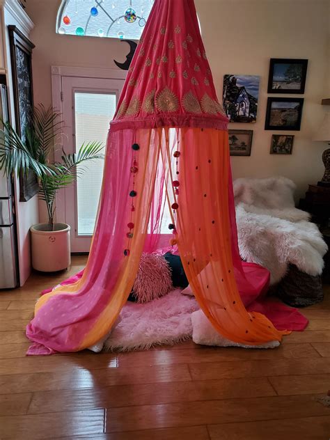 Kids baby bedcover bed canopy mosquito net tent cotton curtain bedding dome. boho canopy, boho decor, canopy, fort, tent, festival ...