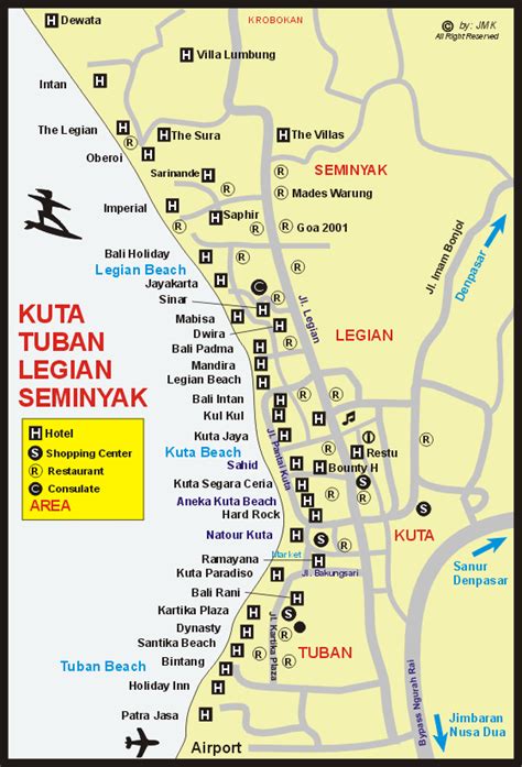 This data can be useful for the tourists. Kuta - Legian Map - Maps of Bali,