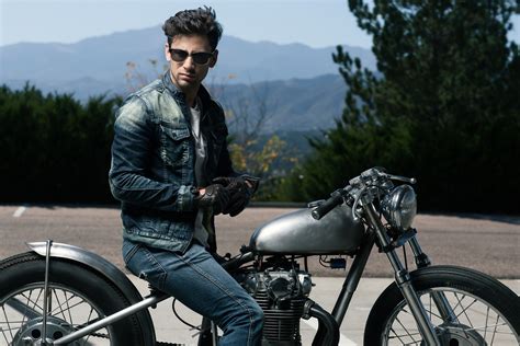 Hot guy on motorcycle, muscles, by dickwilliams. man-on-motorcycle