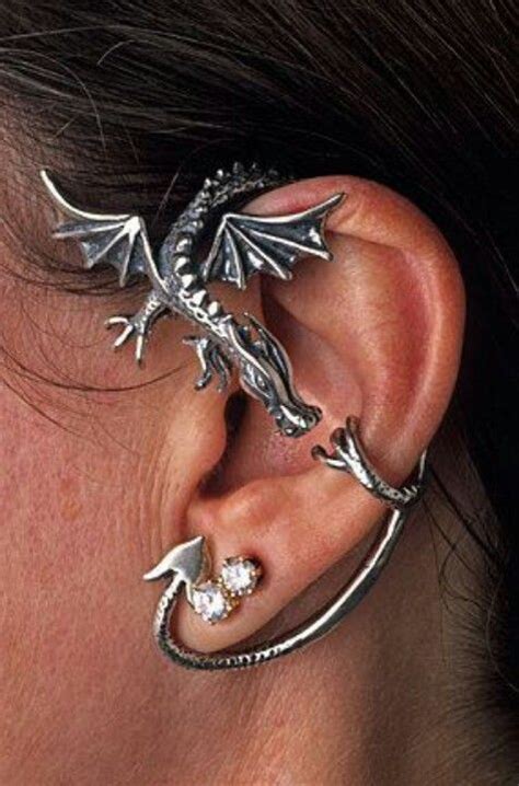 How to put on dragon ear cuff. Pretty! | Dragon ear cuffs, Dragon earrings, Dragon jewelry