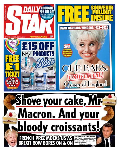 Boris johnson will speak after matt hancock reveals which areas are in which tier. Daily Star Front Page 12th of December 2020 - Tomorrow's ...