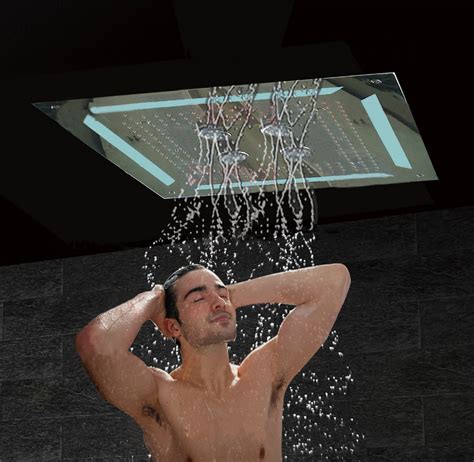 Rain shower head in ceiling. Shop Fontana Lima Luxury LED Embedded Ceiling Shower head ...