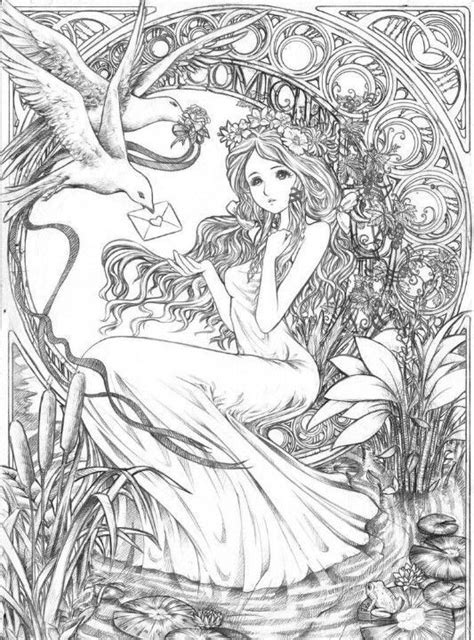 Liebe kinder, liebe erwachsene herzlich willkommen in der bunten welt der ausmalbilder an diesem. adult coloring pages grayscale amazing fantasy coloring books for adults | Art Nouveau ...