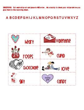Students look at the words and write them in alphabetical order. Valentine ABC Order FREEBIE by I Love 1st Grade by Cecelia ...