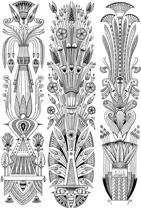 Note the similarities between the reeds depicted on the egyptian scroll (1) and the decorative motif used for. Dover Creative Haven Art Deco Egyptian Designs Coloring ...