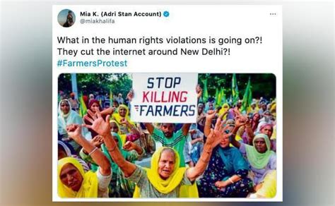 She attached a photo of agitating women farmers along with her tweet. Mia Khalifa trends on Twitter after tweeting in support of ...