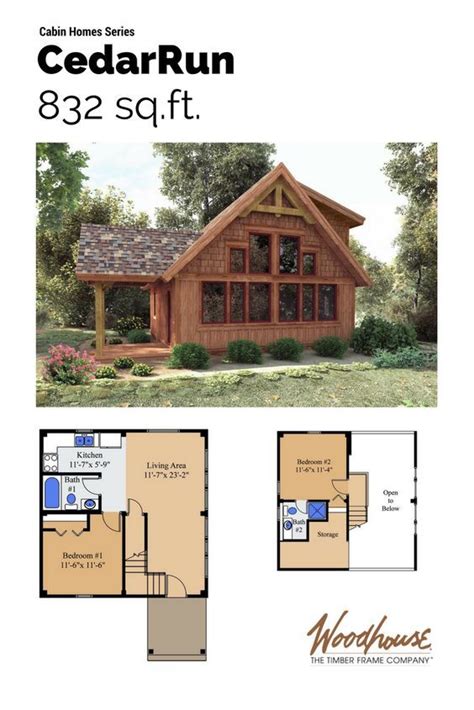 Swiftwater log cabin plan by coventry log homes, inc. CedarRun - Woodhouse The Timber Frame Company | Small ...