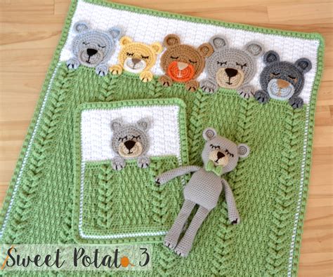 Teddy bears are one of the first soft toys that are presented to kids. Sleep Tight Teddy Bear Set - Crochet Pattern - Sweet Potato 3