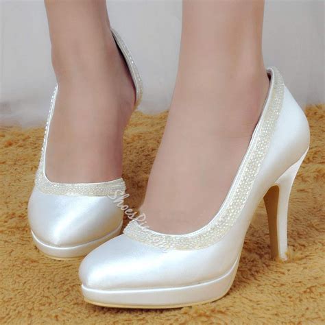 Shoespie Slip-On Stiletto Heel Round Toe Platform Bridal Shoes in 2021 ...
