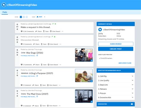 This streaming site contains several free movies, tv shows. Reddit Best Of Streaming | Best 2020