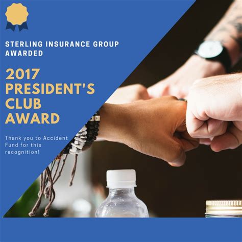 Sterling remains open as an essential service provider but closed to all visitors. Sterling Insurance Group named a President's Club recipient!