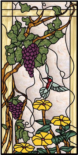 Set of stains vector illustration. Vertical artistic Stained Glass Window Grape Vine Scene ...