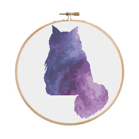 Anyway it can be stitched also like a sampler! Floofy Galaxy Cat Cross Stitch Pattern - nerdfelt