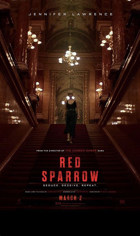 Red sparrow is a 2018 american spy thriller film directed by francis lawrence and written by justin haythe, based on the 2013 novel of the same name by jason matthews. Red Sparrow. Jennifer Lawrence. 2018 | Film