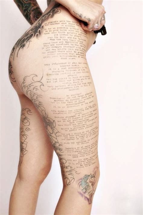 This spicy and amazing side thigh tattoo combines a dream cacher, butterfly and flying eagles. Pin on Art my body my never see