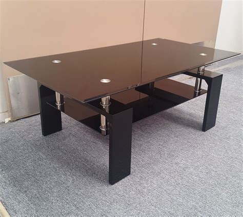 *clear tempered glass table top. Furniture Place: Lily Coffee Table Black Tempered Glass ...