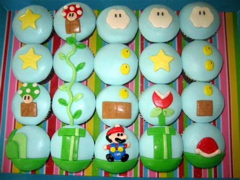 Buy super mario cupcake 18 toppers & 12 lanyard favors birthday party set: Super Mario Bros. Cupcakes (With images) | Super mario cupcakes, Mario bros, Diy cupcakes