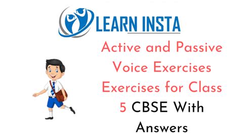 Passive voice examples with answers. Active and Passive Voice Exercises for Class 5 CBSE With ...