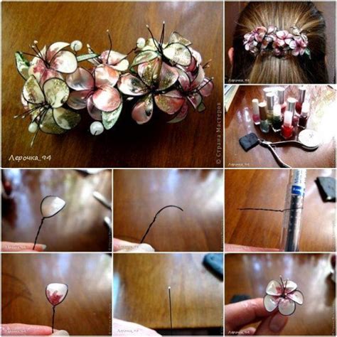 Use gold nail polish on your nail and swirl the paint around with a toothpick. How To Make Beautiful Nail Polish Flower Jewelry | How To ...