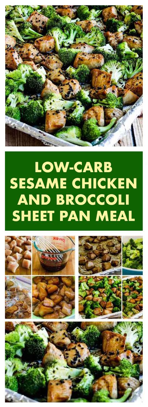 Marinate chicken in garlic, ginger, coconut aminos or soy sauce, sesame oil, honey and apple cider vinegar while prepping the vegetables. Low-Carb Sesame Chicken and Broccoli Sheet Pan Meal - Best ...