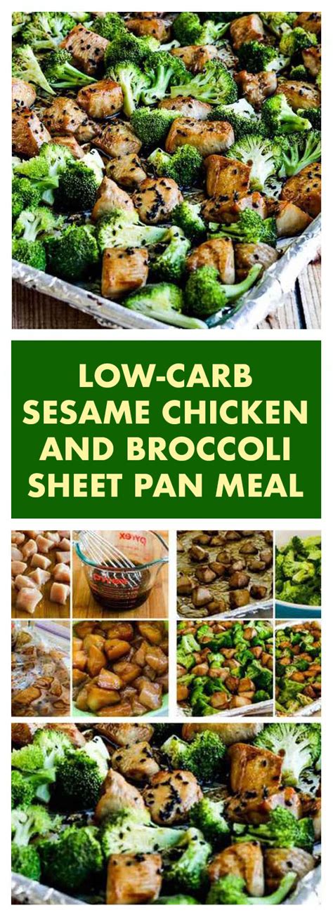 Marinate chicken in garlic, ginger, coconut aminos or soy sauce, sesame oil, honey and apple cider vinegar while prepping the vegetables. Low-Carb Sesame Chicken and Broccoli Sheet Pan Meal - Best ...