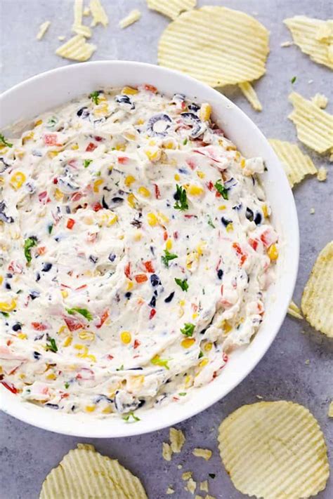 I mean, it's basically a bunch of raw veggies stirred up with some cream cheese and ranch seasoning. Loaded Creamy Ranch Dip (Poolside Dip) | The Recipe Critic