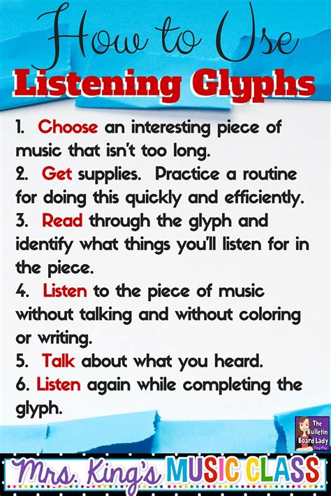 In this listening skills guide you'll learn about: Mrs. King's Music Class: How to Use Listening Glyphs