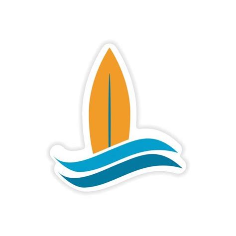 Find & download free graphic resources for sticker background. Paper sticker surfboard logo on white background - Stock ...