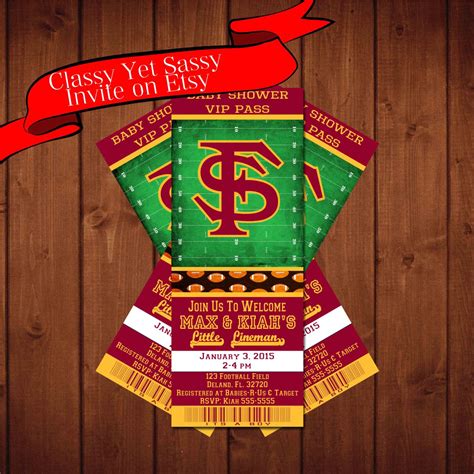 As long as you work your hardest and. Florida State Football Ticket Baby Shower Invitation ...