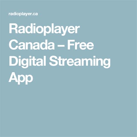 See the best & latest what streaming service offers paramount on iscoupon.com. Radioplayer Canada - Free Digital Streaming App | App ...