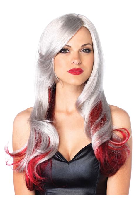 Otherwise, you risk combing it out of your hair as you work. Red and Gray Two Toned Wig