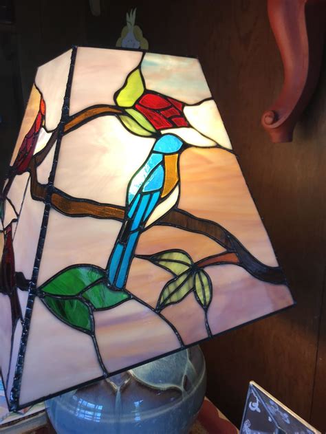 Lighthouse tiffany leadlight art deco stained glass accent lamp. Bird shade 4 | Novelty lamp, Lamp, Stained glass