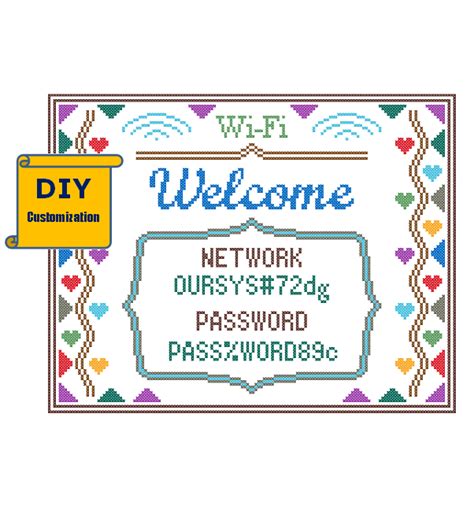 I'll send free pattern to. DIY Wifi Welcome Home Office Work modern Cross Stitch ...