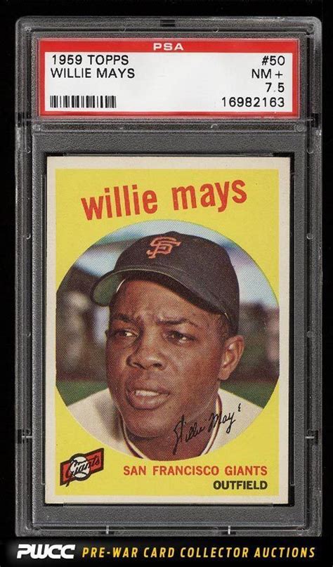 › baseball collector cards price guide. 1959 Topps Willie Mays #50 PSA 7.5 NRMT+ (PWCC) | Baseball cards, Baseball card values, Willie mays