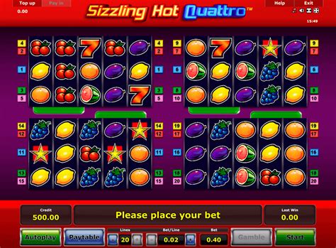 Monedas y los rodillos libres, docenas de juegos de tragaperras realistas para la diversión, numerosos bonos y premios en la modalidad online. lll Jugar Sizzling Hot Quattro Tragamonedas Gratis sin ...