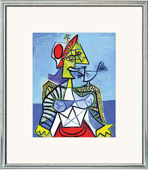 Ölgemälde auf leinwand genre : Pablo Picasso: Bild "Frau mit Vogel", gerahmt - ars mundi
