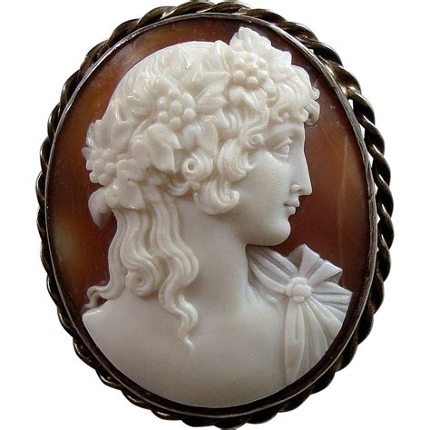 Antique Victorian Carved Shell Cameo Brooch of Antinous from ...