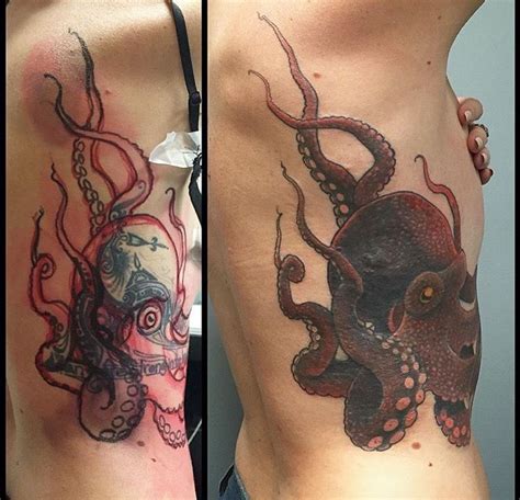 Thanks for reaching out to us. Octopus cover up tattoo free handed by Christina Ramos