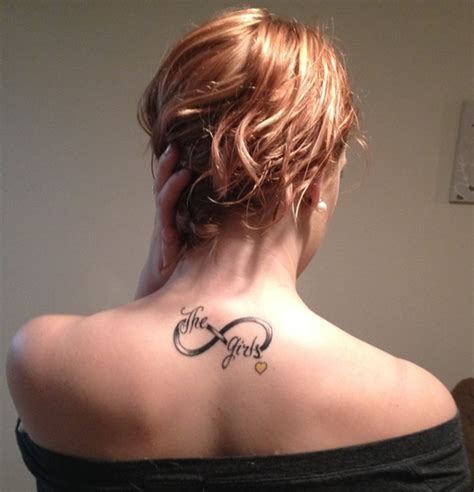 Upper back tattoo lettering by sam taylor. Upper Back Family Tattoo for Women | Tattoos for Women ...