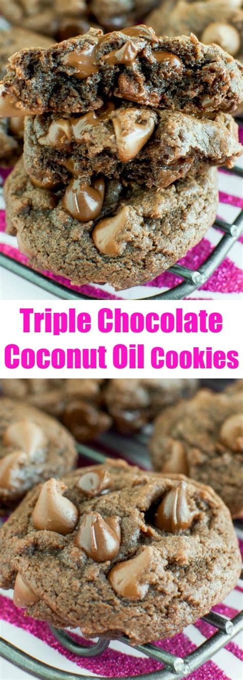 Whether you're making them for a party, santa, or just a cozy night in by the fireplace, there's always a reason to whip up a batch of cookies during the holidays. Triple Chocolate Coconut Oil Cookies - Back for Seconds