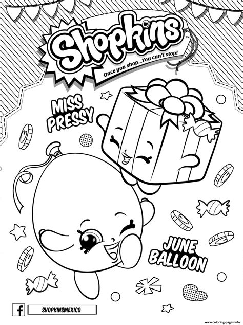 Shopkins Party Miss Pressy June Balloon Coloring Pages ... Our free coloring pages for adults and kids, range from star wars to mickey mouse.