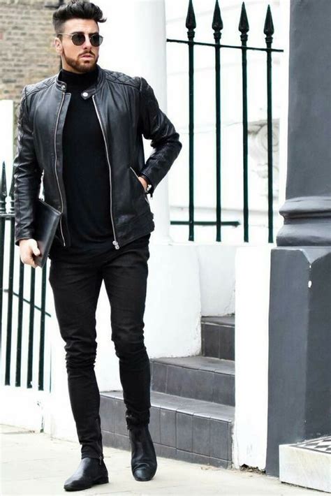 If you want shoes that match most of your wardrobe, our edit of men's chelsea boots is up to the job. Men's Black Quilted Leather Bomber Jacket, Black Turtleneck, Black Skinny Jeans, Black Leather ...