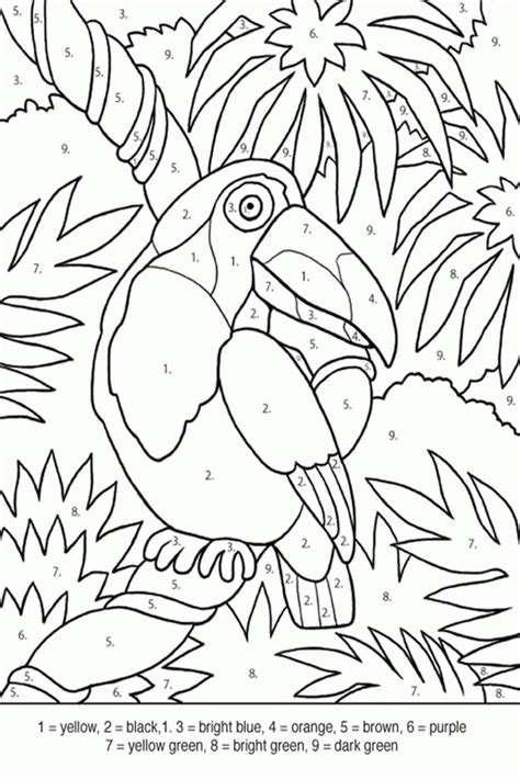 Kids and adults love to color by numbers and we have some lovely and fascinating bird coloring images to paint. Coloring Pages Tropical - Coloring Home