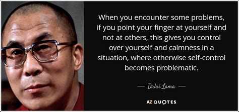 Caldwell, 'the sure hand of god', ch. Dalai Lama quote: When you encounter some problems, if you point your finger...