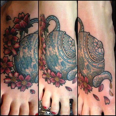 110 lovely bird tattoo designs | cuded. blue willow teapot tattoo by jayne doe. Kind of like the ...