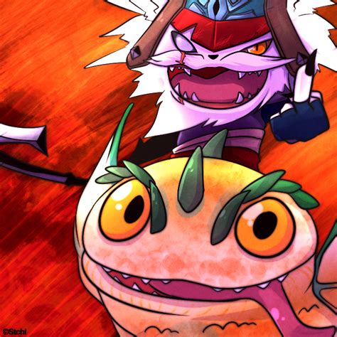 Though the truth of the matter is often questionable, one part of his legend is always the same: Kled and Skaarl by stchi on DeviantArt
