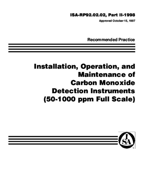 Most carbon monoxide detectors are designed to warn residents of a decaying battery. (PDF) Recommended Practice Installation, Operation, and ...